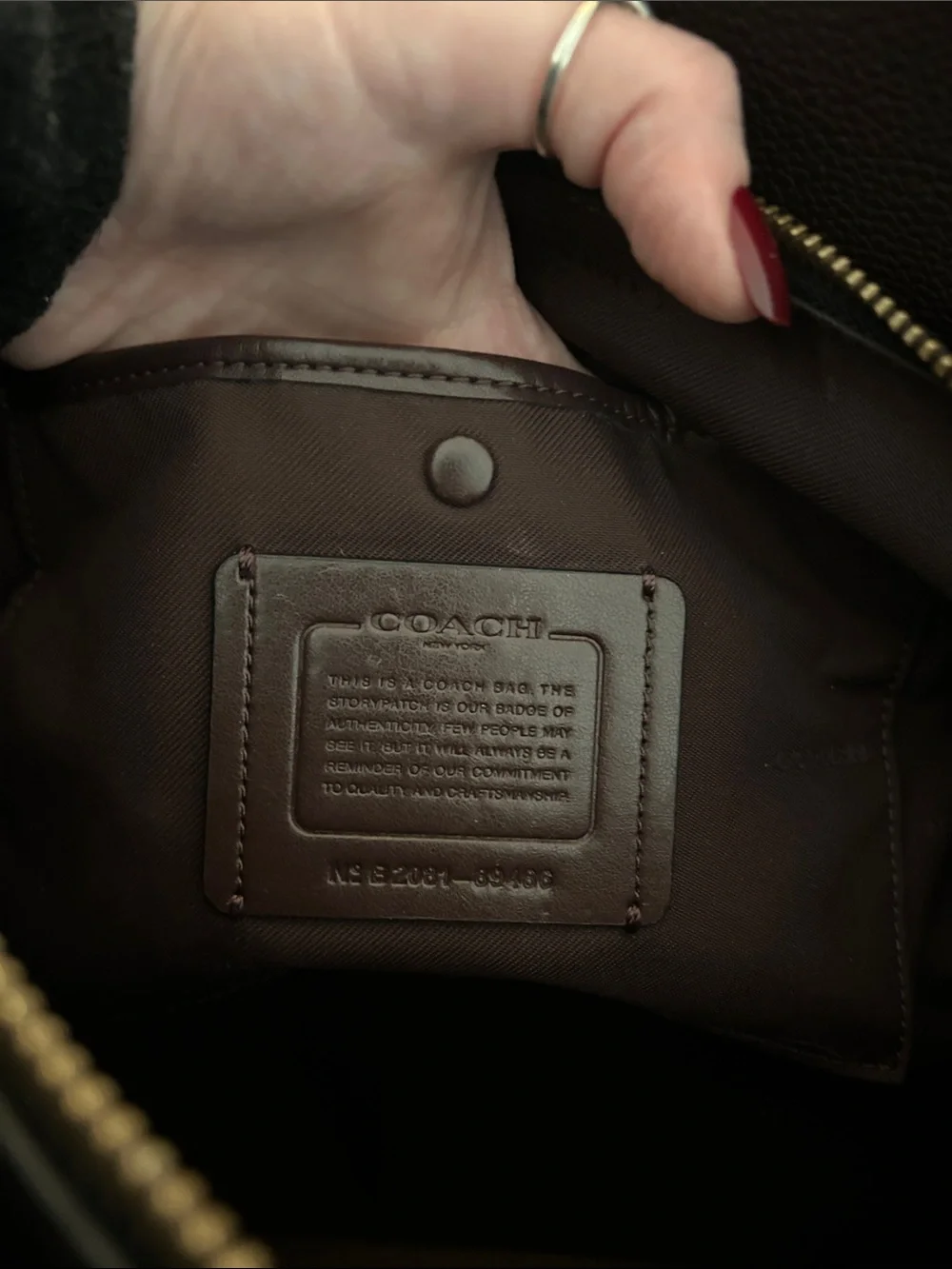 Coach structured leather